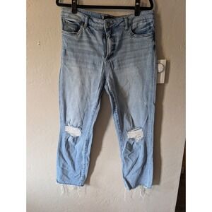 KUT From The Kloth Rachael Mom Jeans Womens 12 High Rise Distressed Raw Hem